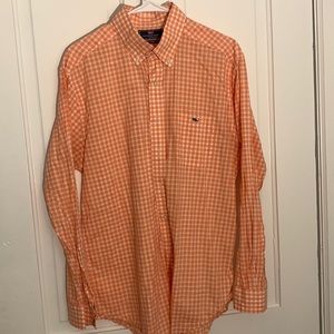 Vineyard Vines Slim Fit Tucker Shirt - Orange Gingham